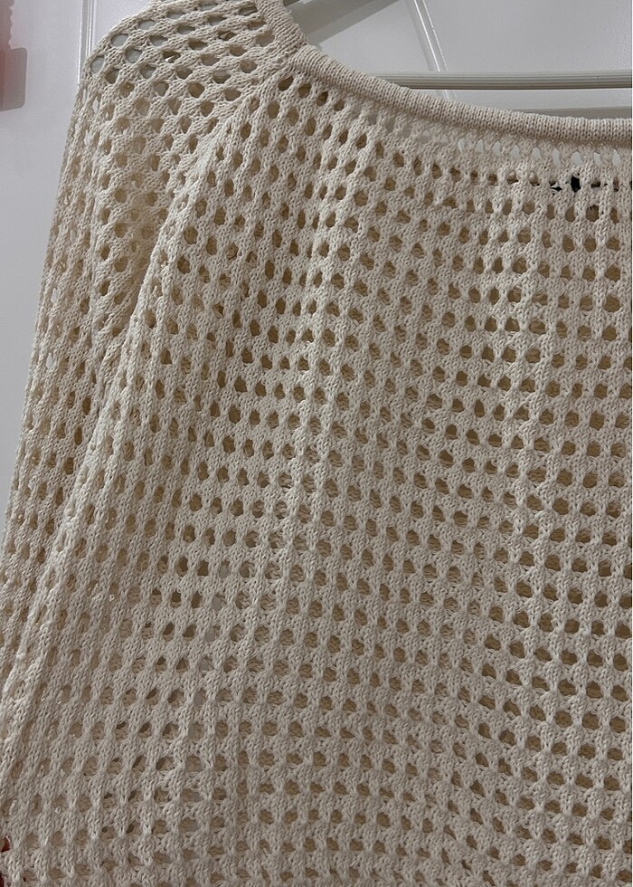 Taş Ajurlu Crop Triko - Görsel 2