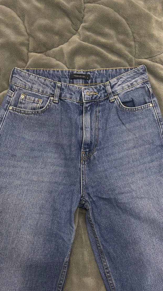 Kadın Mavi Wide Leg Jean - Görsel 2