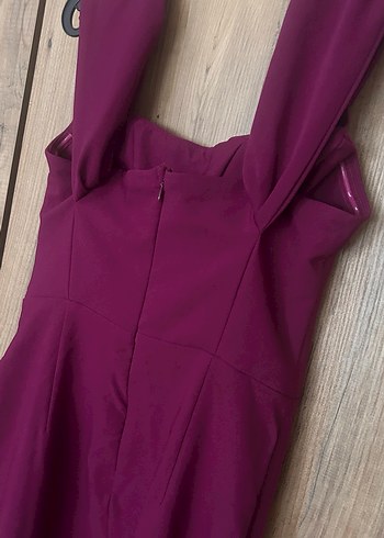 Carmen Yaka Mürdüm Mezuniyet Elbisesi - Görsel 3