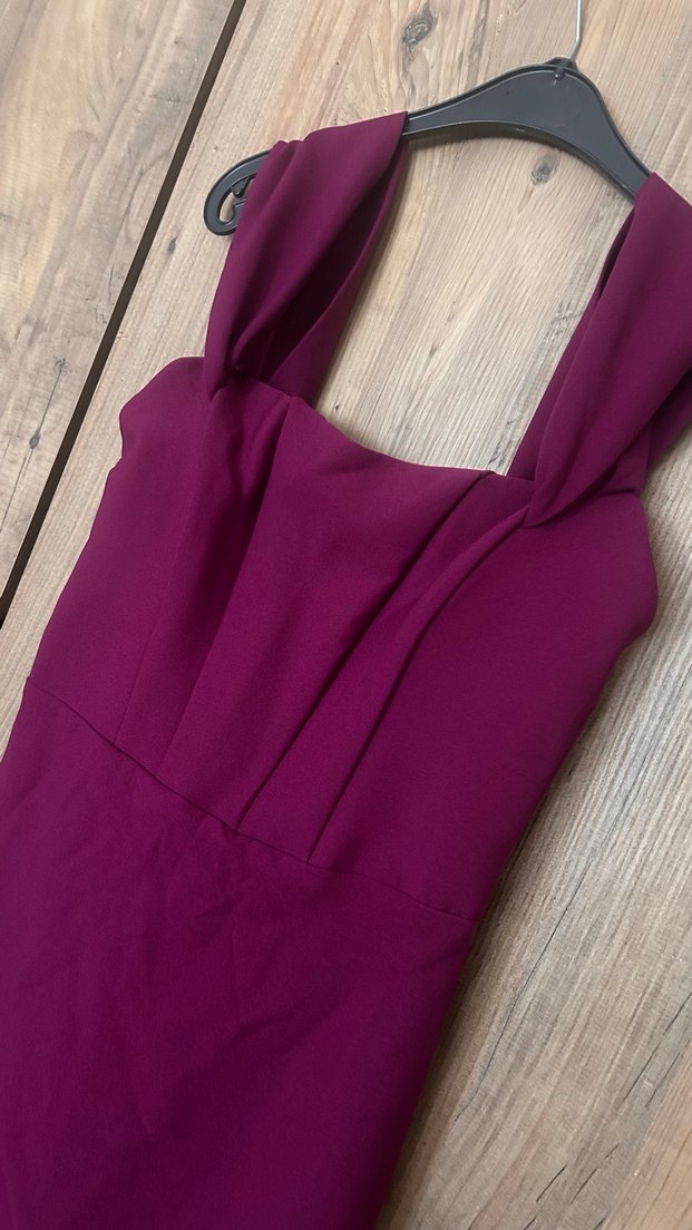 Carmen Yaka Mürdüm Mezuniyet Elbisesi - Görsel 2