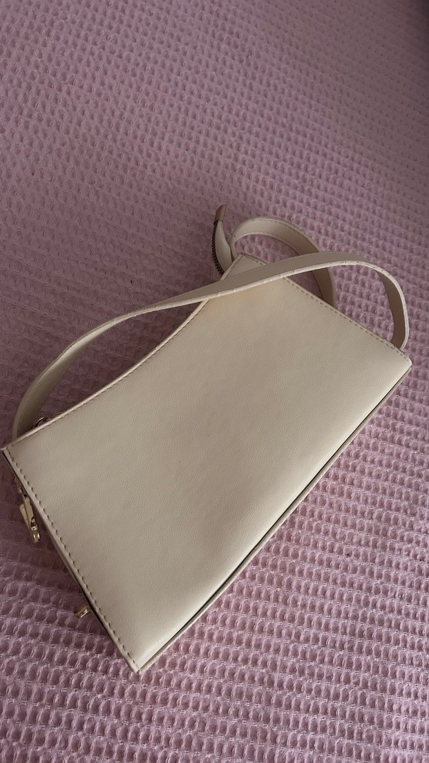 Bej Deri Minimalist Kadın Çanta - Görsel 2