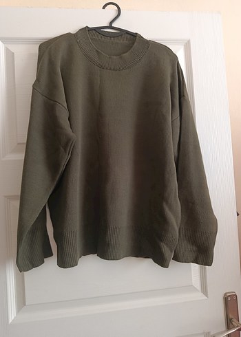 Diğer Haki Oversize Triko Kazak