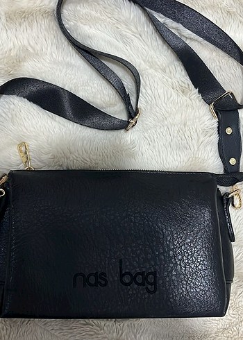 Diğer Siyah Deri Gorunumlu Nas Bag Capraz Canta