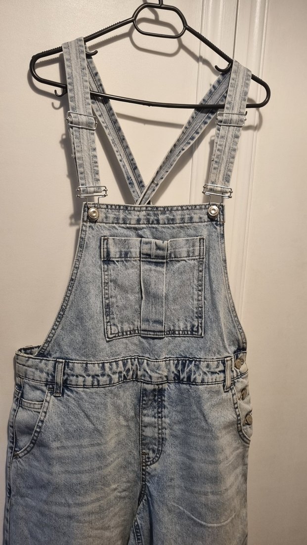 Açık Mavi Rahat Denim Tulum — görsel 7/8