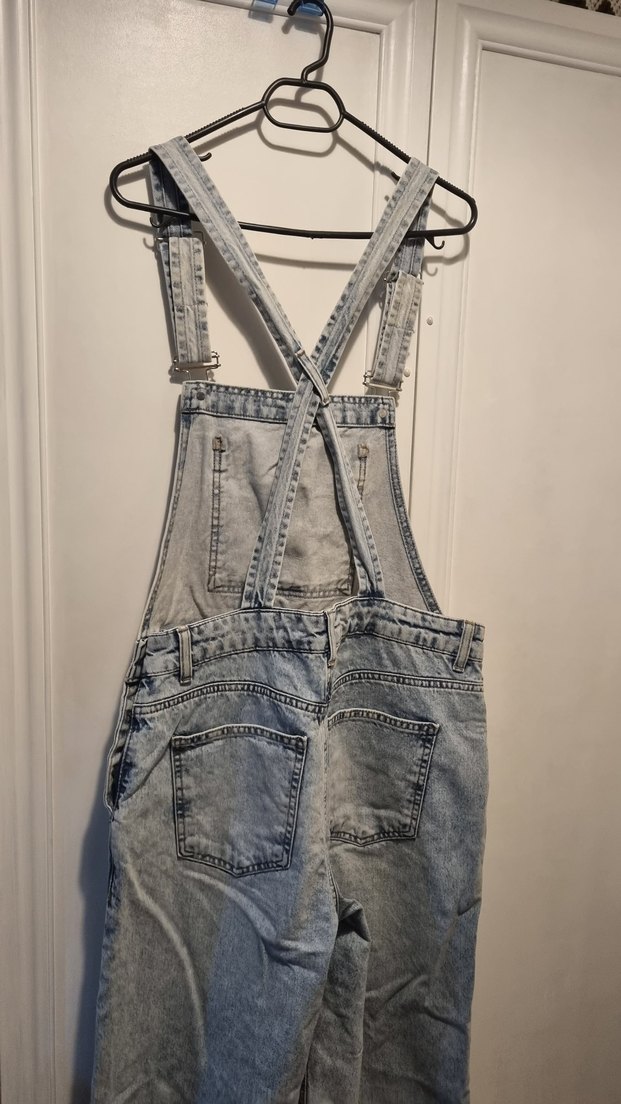 Açık Mavi Rahat Denim Tulum — görsel 4/8