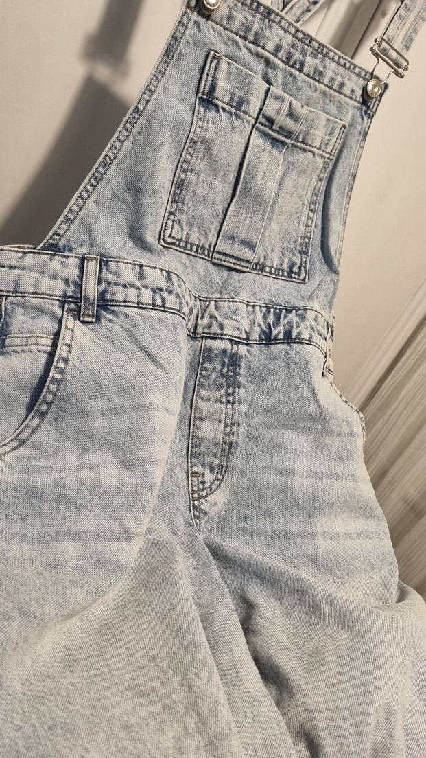 Açık Mavi Rahat Denim Tulum — görsel 3/8