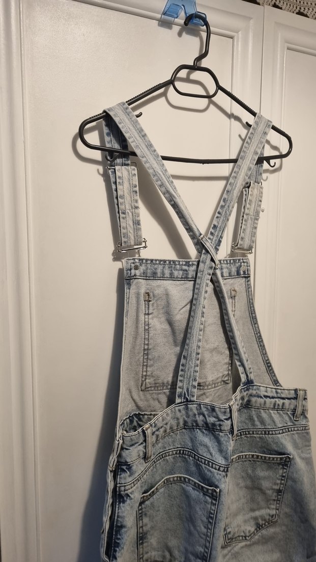 Açık Mavi Rahat Denim Tulum — görsel 6/8