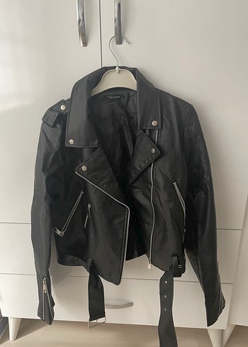 Trendyol & Milla Siyah Deri Biker Ceket