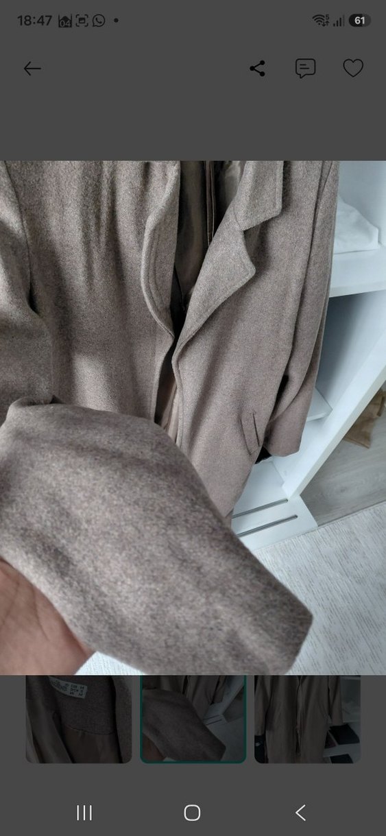 Bej Melanj Yün Karışımı Klasik Blazer — görsel 2/4