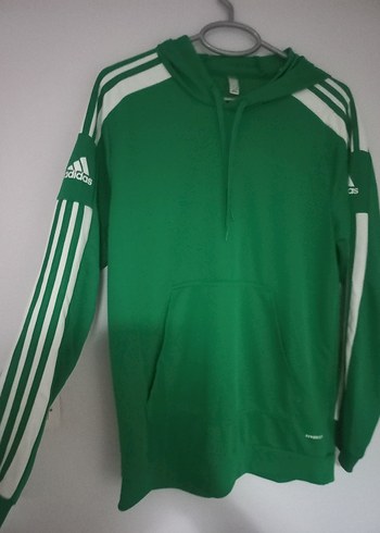 Adidas Yesil Kapusonlu Spor Sweatshirt