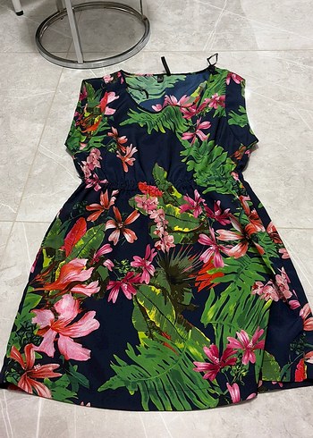 Mango Cicek Desenli Bohem Mini Elbise