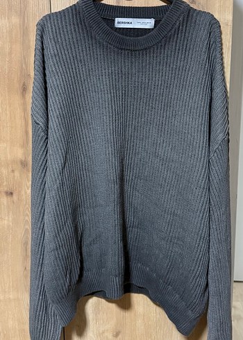 Bershka Antrasit Fitilli Bisiklet Yaka Triko Kazak