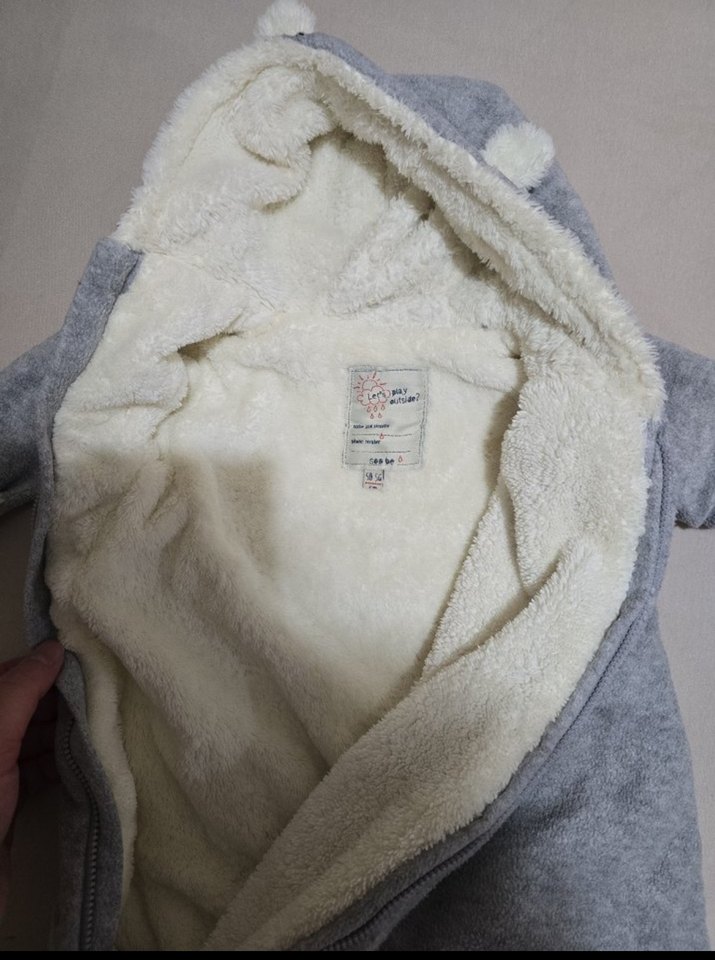 Gri Kürklü Bebek Tulumu - Görsel 3