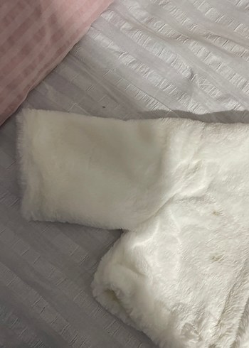 Kadın Beyaz Kısa Kürk Mont - Görsel 2