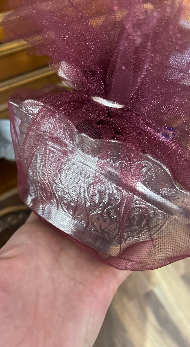 Bordo Nakışlı Geleneksel Tabak Üstü Kapak - Görsel 2