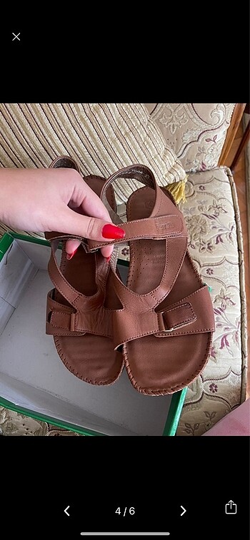 39 Beden kahverengi Renk Forelli Sandalet