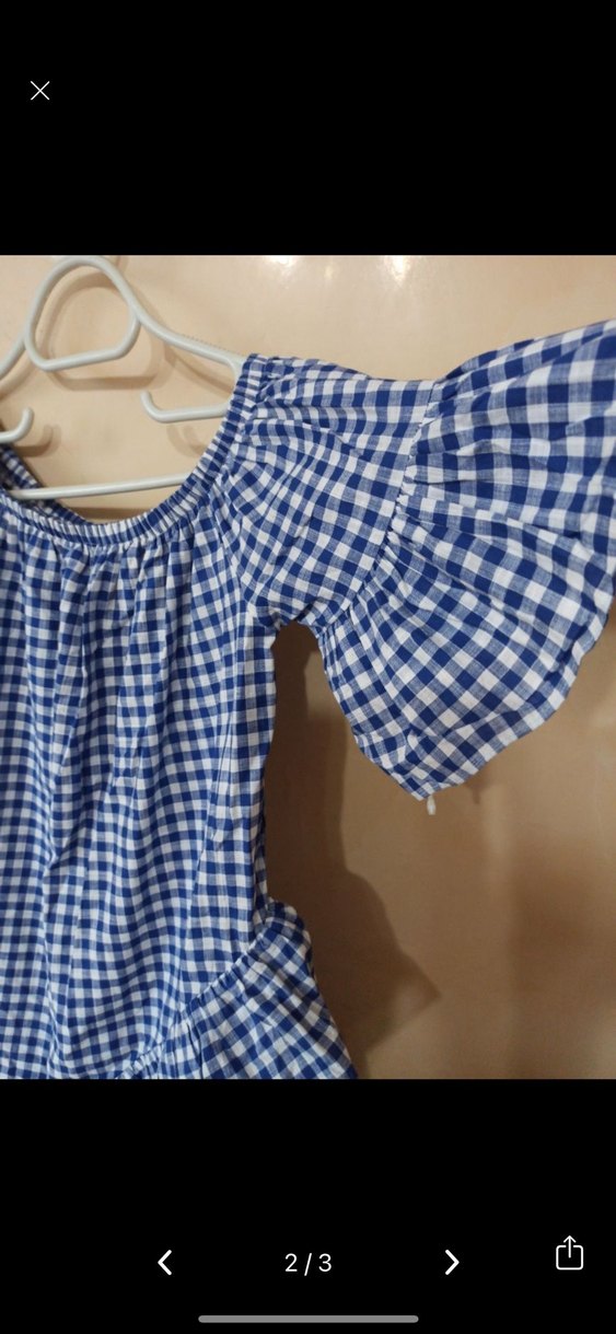 Mavi Kareli Yazlık Elbise - Görsel 2