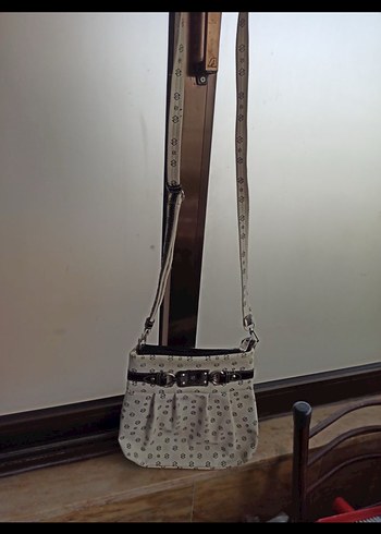 Bej Baskılı Deri Kadın Çanta - Görsel 2