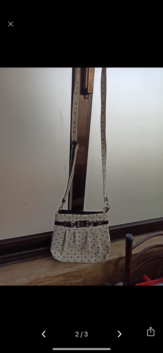 Bej Baskılı Deri Kadın Çanta - Görsel 2