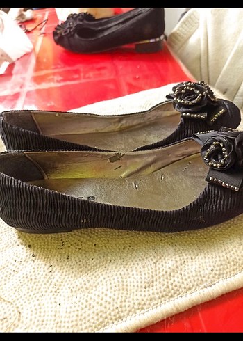 Siyah Pliseli Kadın ç Ayakkabı - Görsel 4