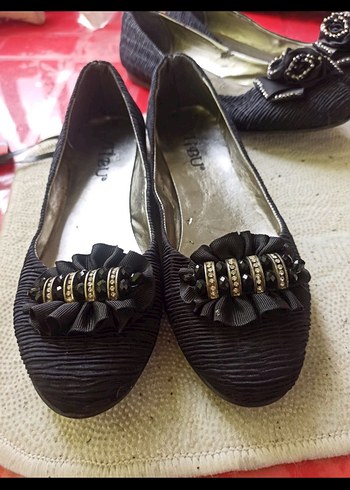 Siyah Pliseli Kadın ç Ayakkabı - Görsel 3