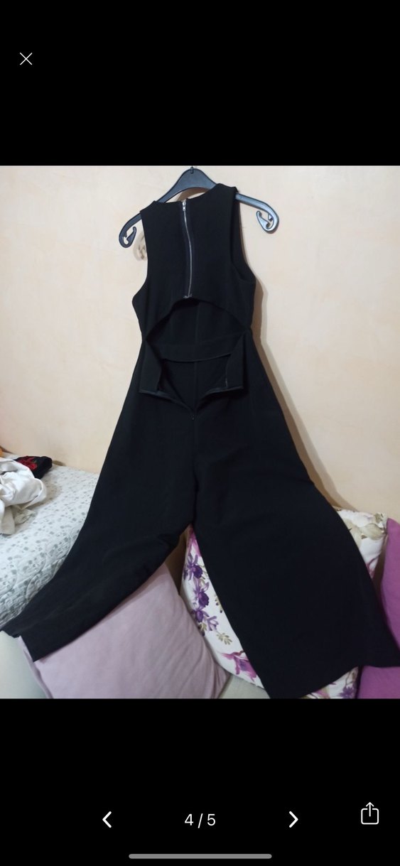 Siyah Kadın Uzun Tulum - Görsel 4