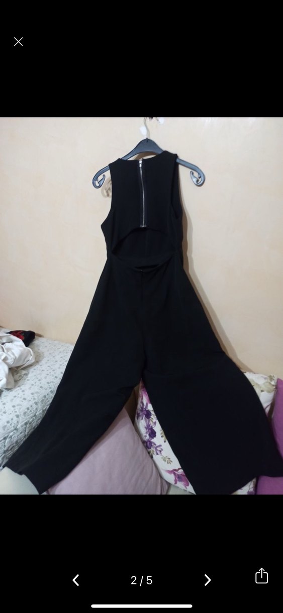 Siyah Kadın Uzun Tulum - Görsel 2