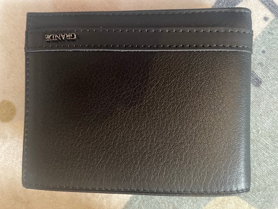 Baskılı Siyah Modern Klasik Erkek Cüzdanı Grande hakiki deri - Görsel 4