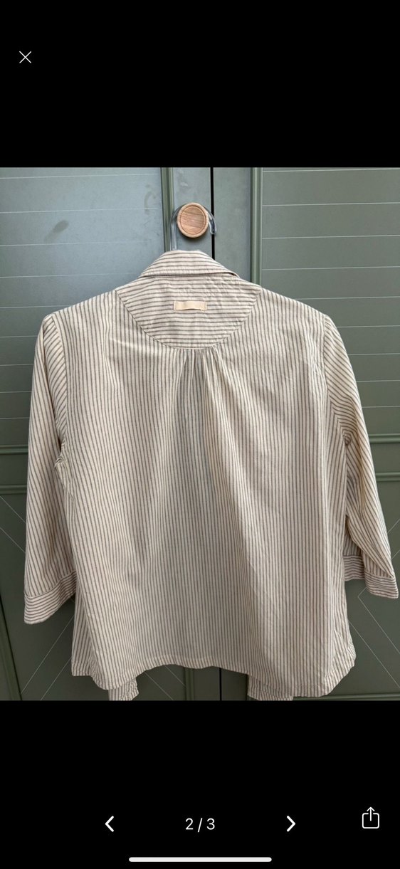 Mango Bej Çizgili  Kadın Gömlek - Görsel 2