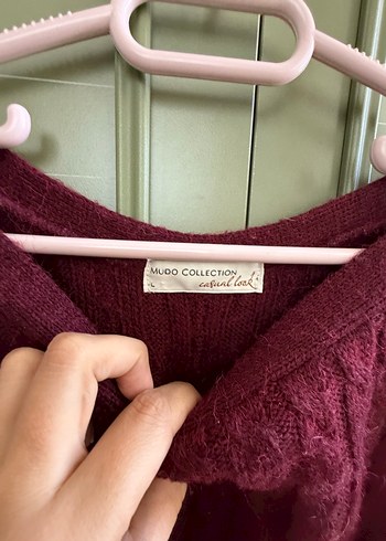 Mudo kadın bordo yün kazak - Görsel 2
