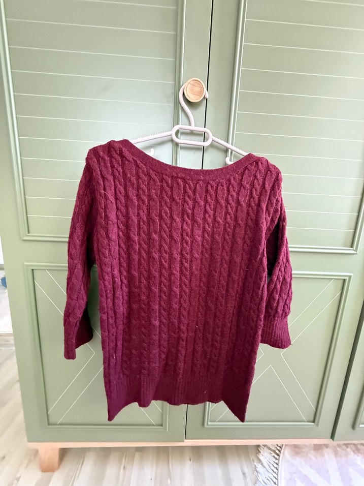 Mudo kadın bordo yün kazak - Görsel 3