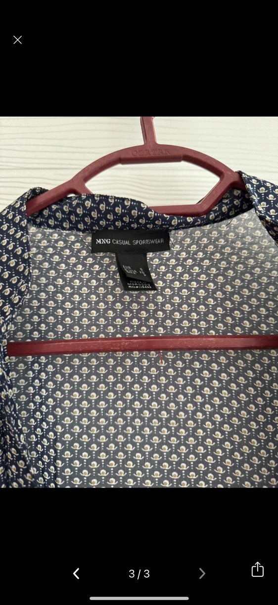 Mango desenli tül gömlek - Görsel 3