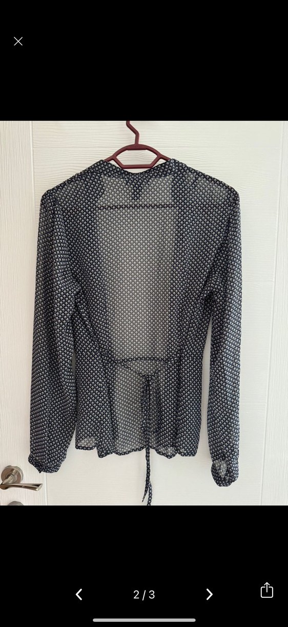 Mango desenli tül gömlek - Görsel 2