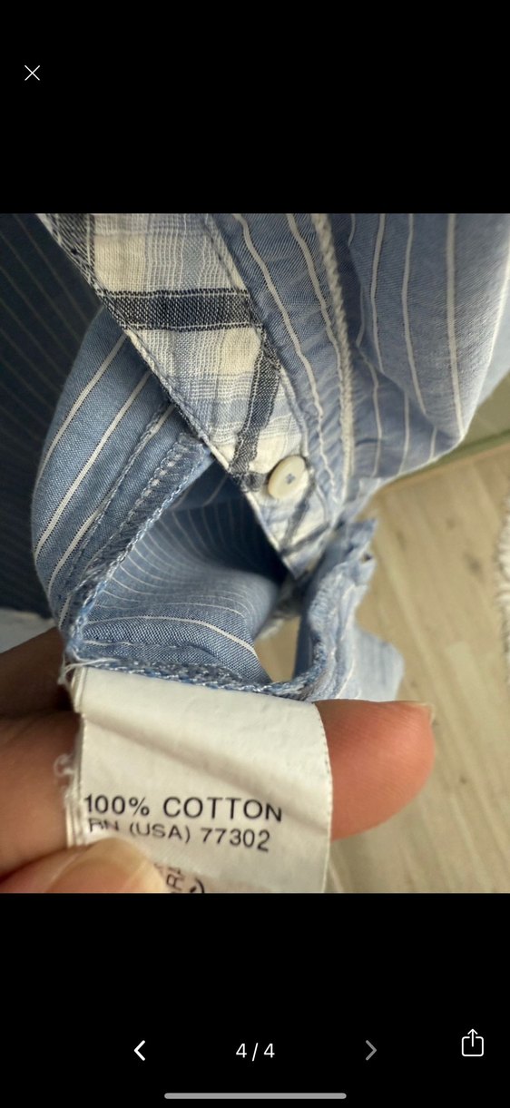 Zara mavi çizgili kadın gömlek - Görsel 4