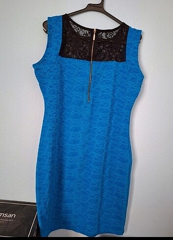 Mavi jakarli abiye elbise  - Görsel 3