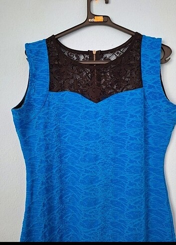 Mavi jakarli abiye elbise  - Görsel 4