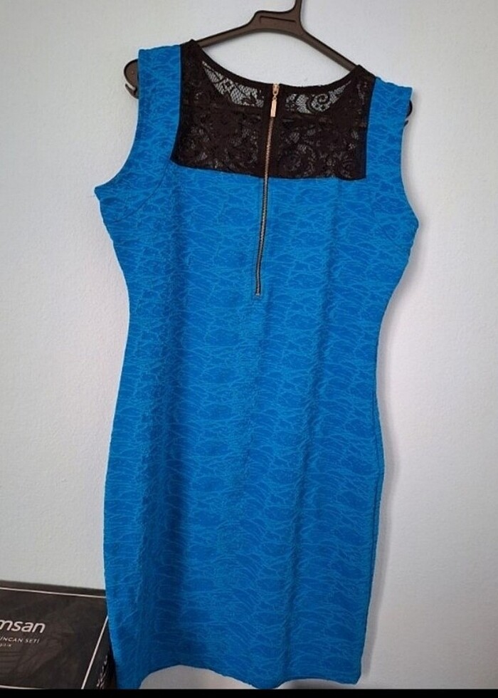 Mavi jakarli abiye elbise  - Görsel 3