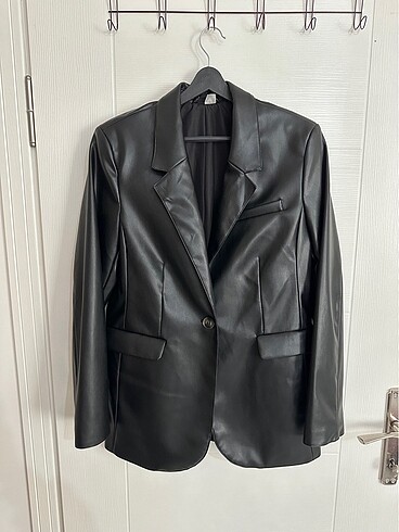 H&M Siyah deri blazer