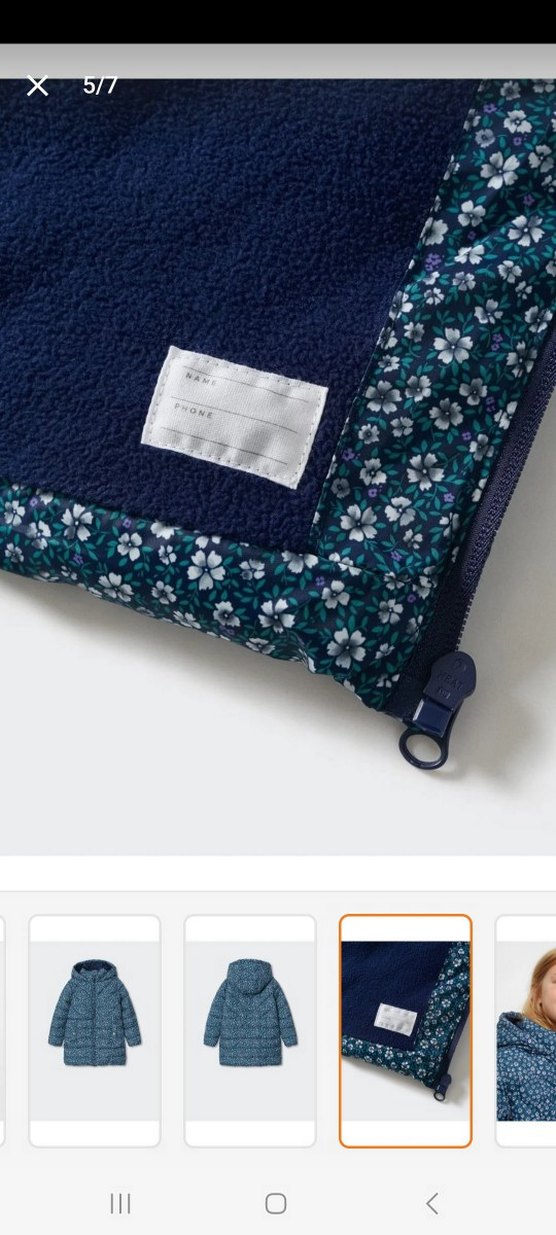 Kız Çocuk Çiçek Desenli Mavi Mont - Görsel 2