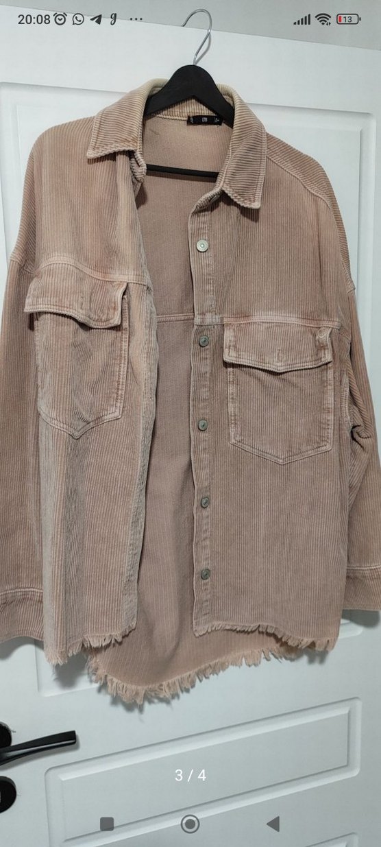 Bej Kadın Düğmeli Keten Gömlek - Görsel 3