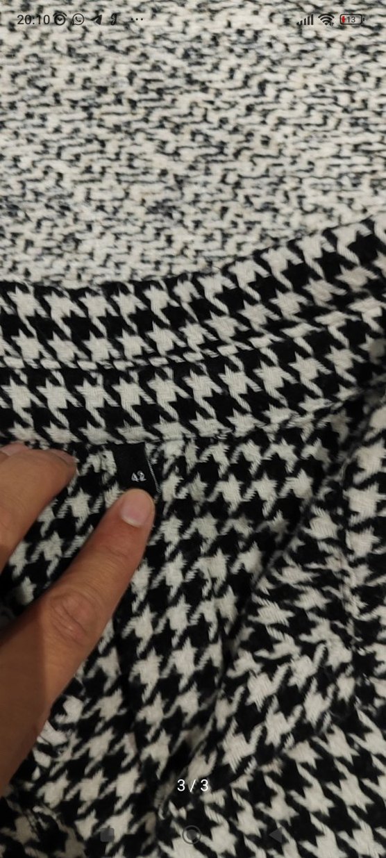 Gri Ekose Desenli Düğmeli Kadın Gömlek - Görsel 3