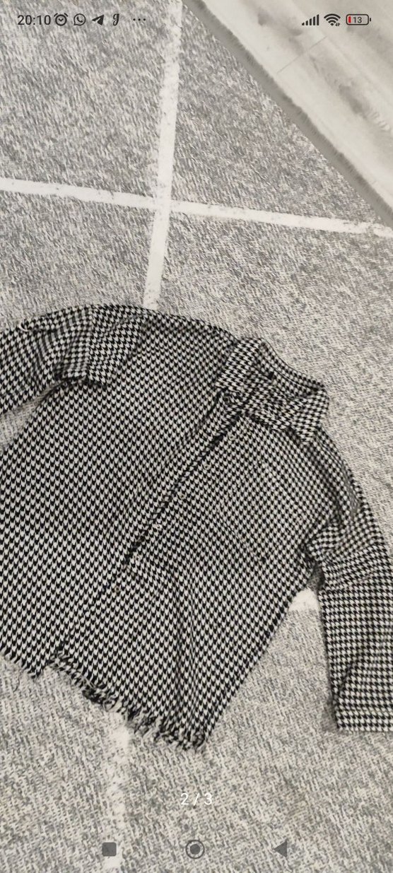 Gri Ekose Desenli Düğmeli Kadın Gömlek - Görsel 2