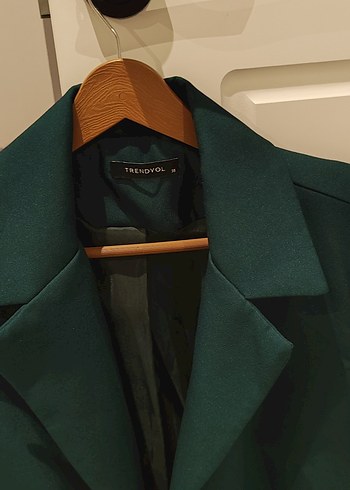 Yeşil Düğmeli Kadın Blazer Ceket - Görsel 3