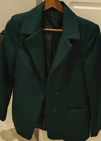 Yeşil Düğmeli Kadın Blazer Ceket - Görsel 2