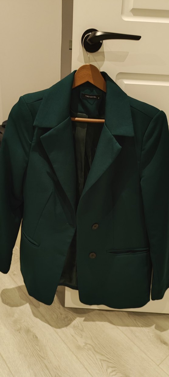 Yeşil Düğmeli Kadın Blazer Ceket - Görsel 2