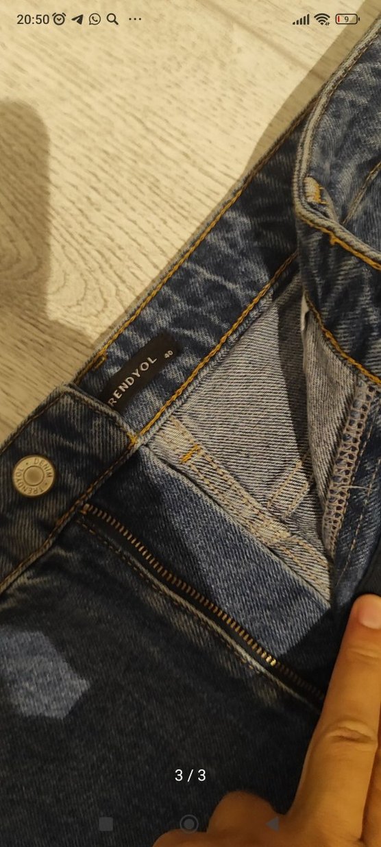 Kadın Lacivert Midi Denim Etek - Görsel 3