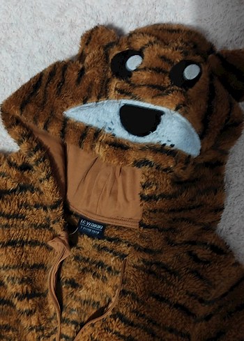 Kahverengi Zebra Desenli Kürk Detaylı Kedi Kıyafeti - Görsel 6