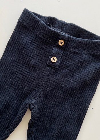 Kız Çocuk Siyah Düğmeli Denim Tayt - Görsel 2