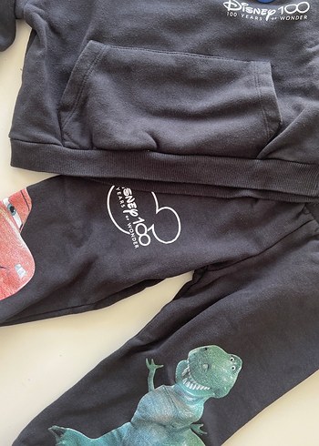 Disney Siyah Erkek Bebek Sweatshirt ve Pantolon Takımı - Görsel 3