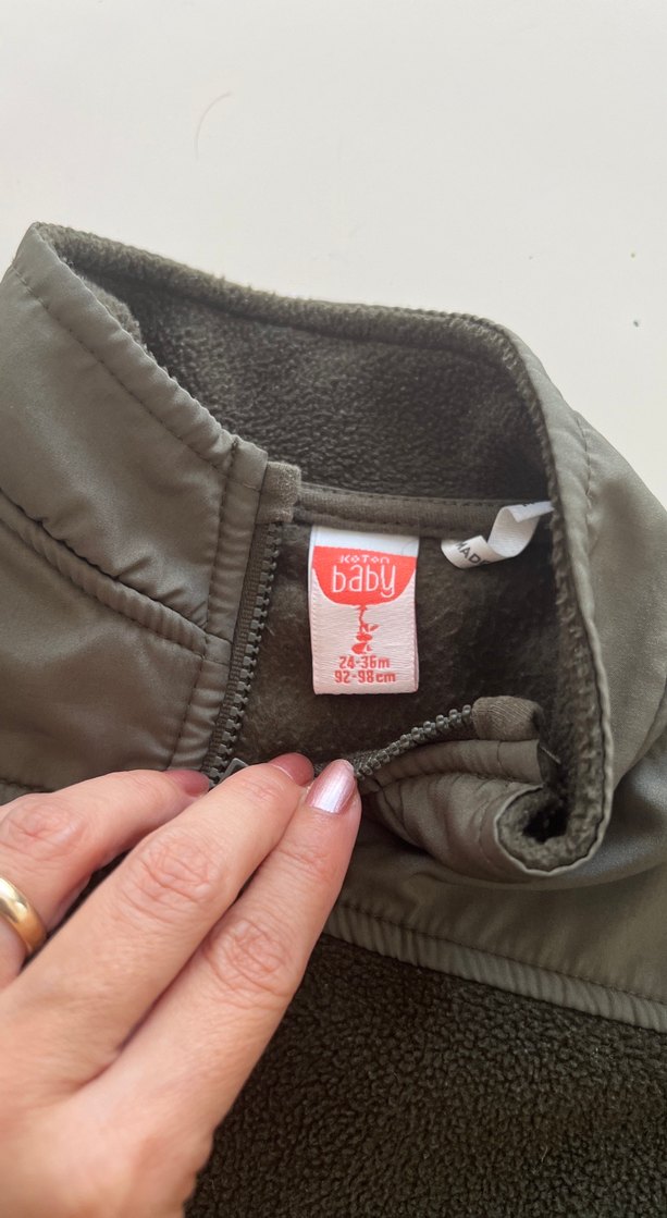 Erkek Çocuk Haki Fermuarlı Sweatshirt - Görsel 3